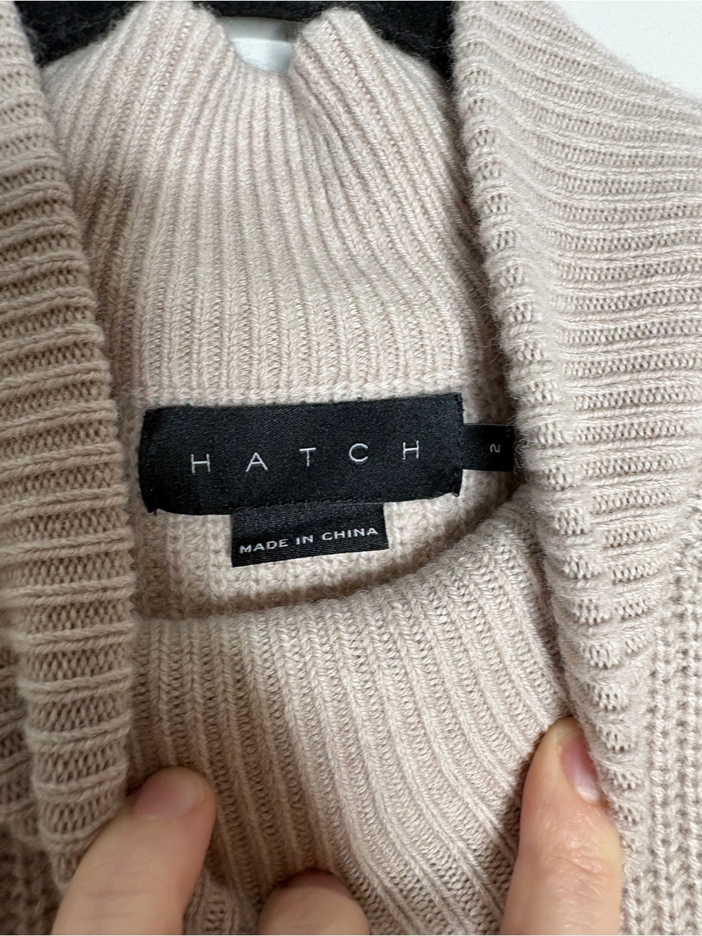 Hatch Irina Shaker Maternity Ribbed Knit Mock Neck Sweater Dress Beige Size 2/M - Picture 6 of 9